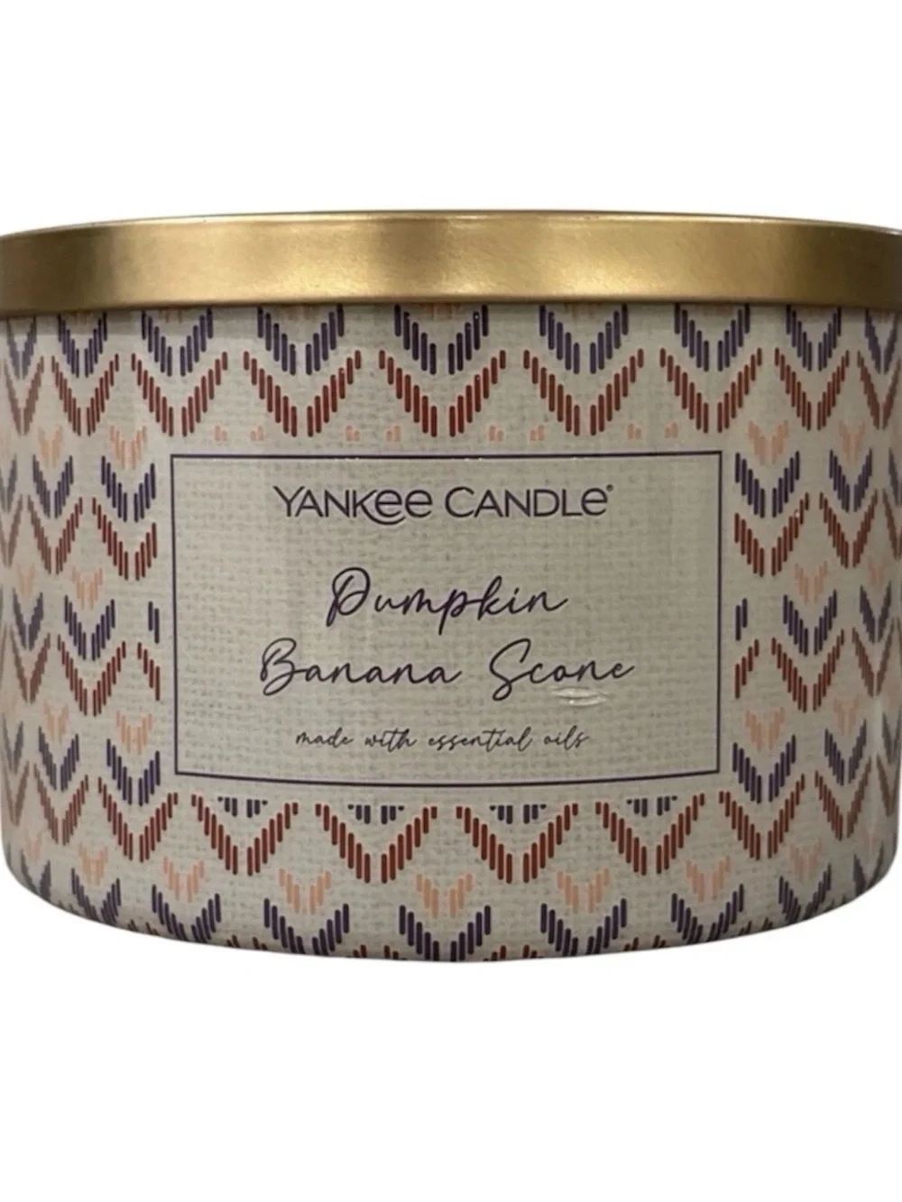 Yankee Candle 3 Wick Jar Tumbler 18oz Pumpkin Banana Scone Retired Rare
